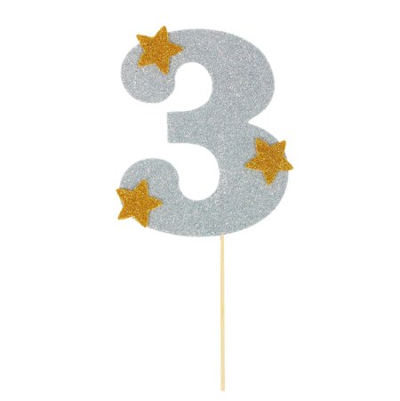 Топпер для торта цифра three