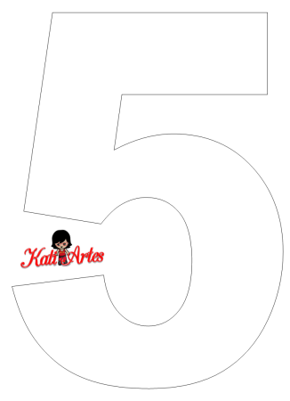 Цифра 5 для торта трафарет а4