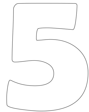 Цифра 5 трафарет