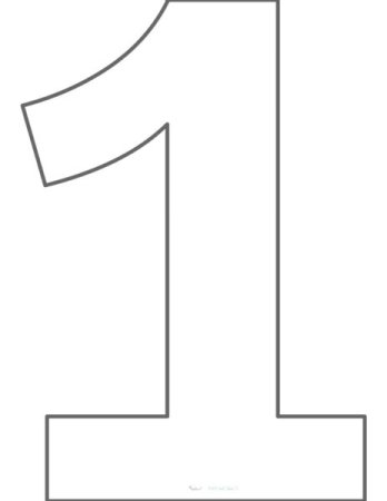Цифра 1 трафарет