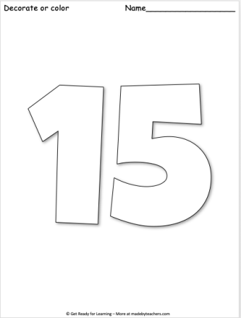 Цифра 15 шаблон