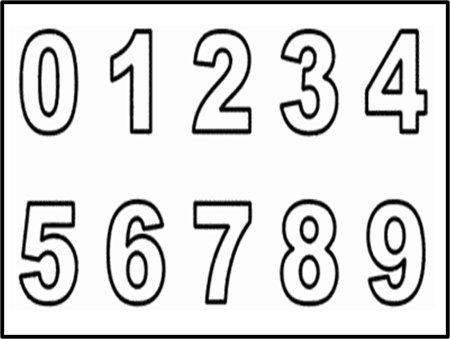 Трафарет цифры от 1 до 5