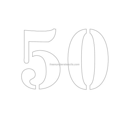 Цифры 50 для юбилея трафарет