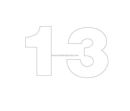 Цифра 13 трафарет