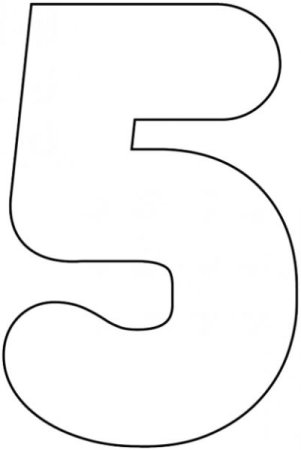 Цифра 5 трафарет