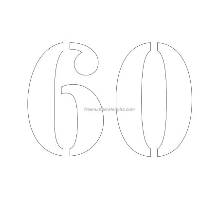 Цифра 60 трафарет