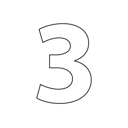 Цифра 3 трафарет