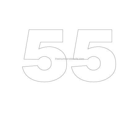 Цифра 55 для торта трафарет