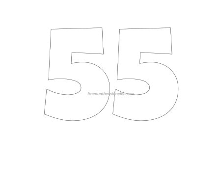 Цифра 55 трафарет