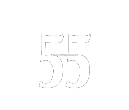 Цифра 55 трафарет