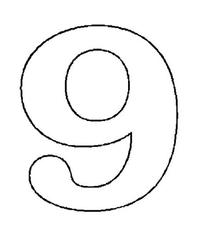 Цифра 9 трафарет