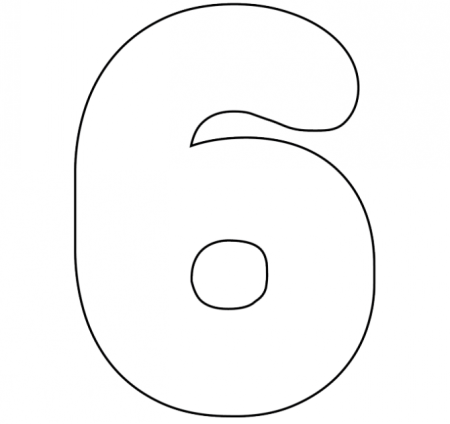 Цифра 6 трафарет