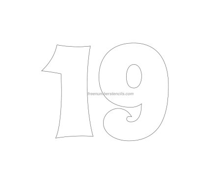 Цифра 19 трафарет