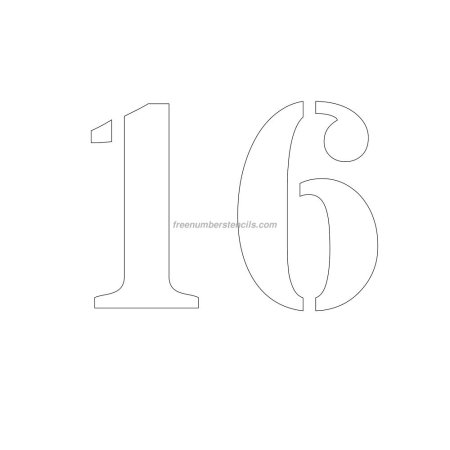 Трафарет цифры 16 для вырезания