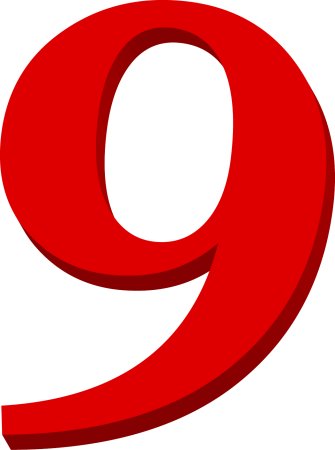 Цифра 9 трафарет