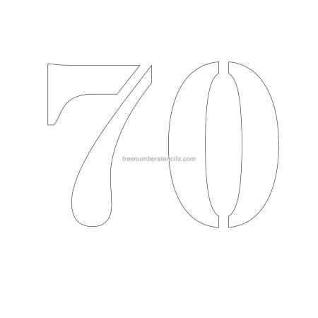Цифра 70 трафарет для торта