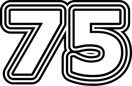 Цифра 75 красивая