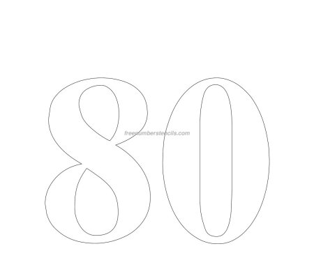 Цифра 80 трафарет
