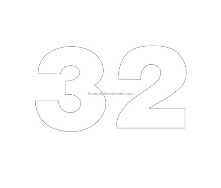 Цифра 32 трафарет