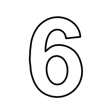 Цифра 6 трафарет