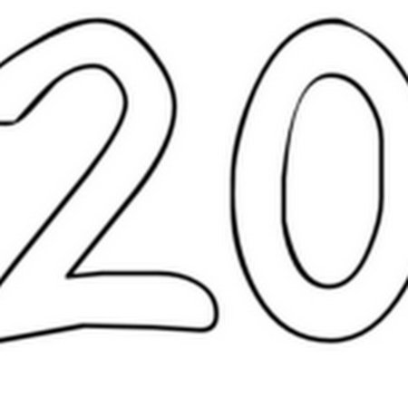 Цифра 20 трафарет