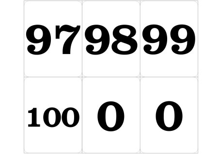 Карточка с цифрами от 1 до 100