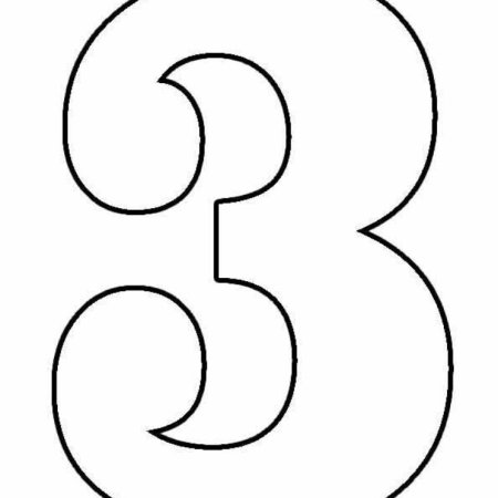 Цифра 3 трафарет