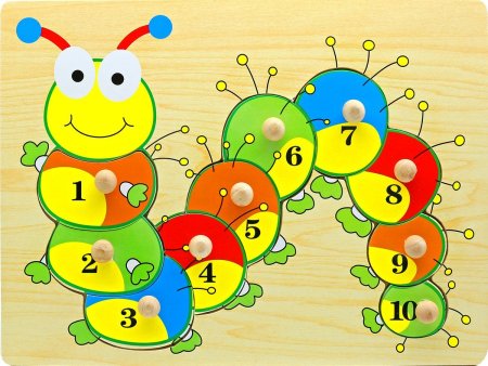 Вкладыши "гусеница счет до 10"