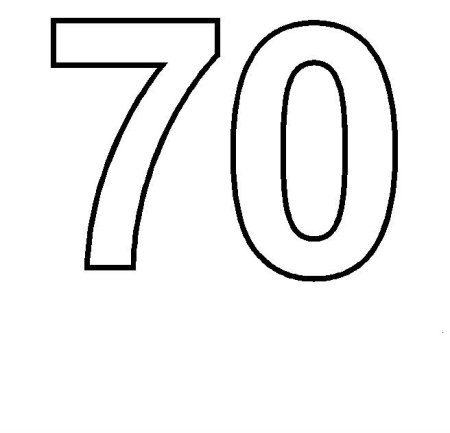 Цифра 70 трафарет для торта