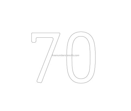 Цифра 70 трафарет