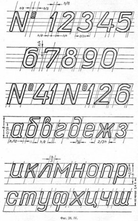Печатные буквы по черчению