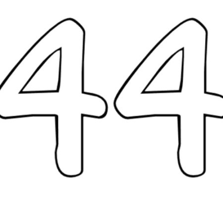 Цифра 44 раскраска
