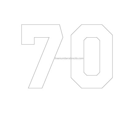 Цифра 70 трафарет