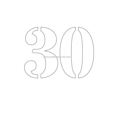 Цифра 30 трафарет