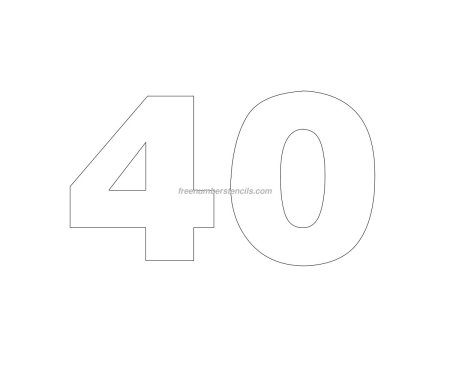 Цифра 40 трафарет