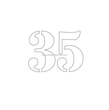 Цифра 35 трафарет