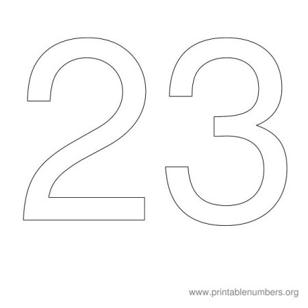 Трафарет цифры 23 для вырезания
