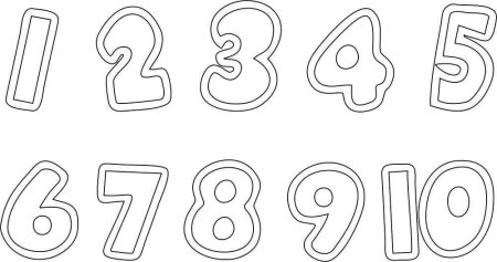 Трафарет цифр и букв от 1 до 10 для вырезания (40 фото)