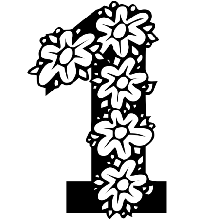Цифра 1 трафарет красивая