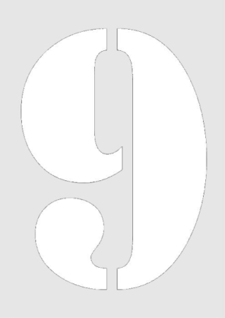 Цифра 9 трафарет для вырезания