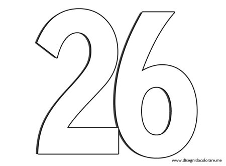 Цифра 26 трафарет для вырезания