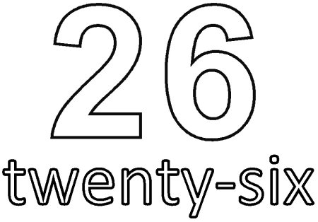 Цифра 26 раскраска
