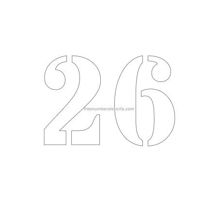 Цифра 26 трафарет