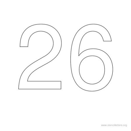 Цифра 26 трафарет