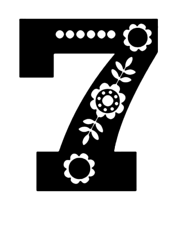 Цифра 7 трафарет
