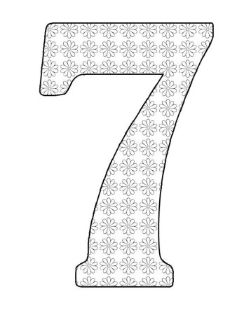 Трафарет для торта цифра 7