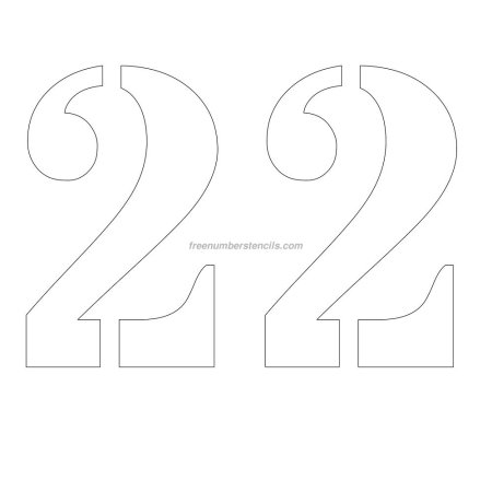 Цифра 22 трафарет