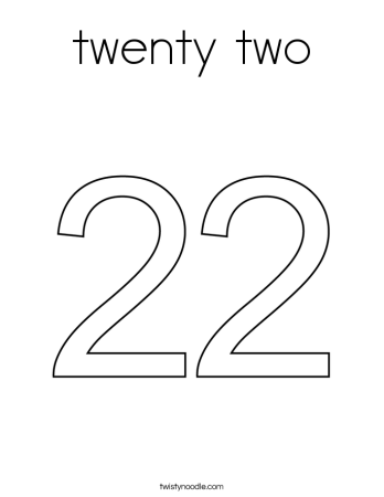 Цифра 22 трафарет