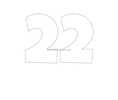 Трафарет цифры 22 для вырезания