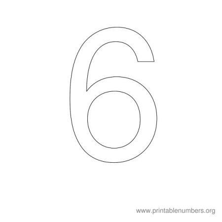 Цифра 6 трафарет